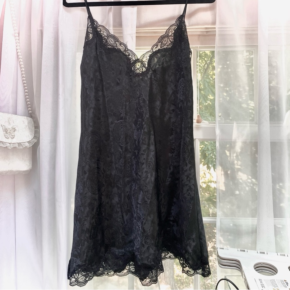 Black Lace Slip Dress Victorias Secret Small